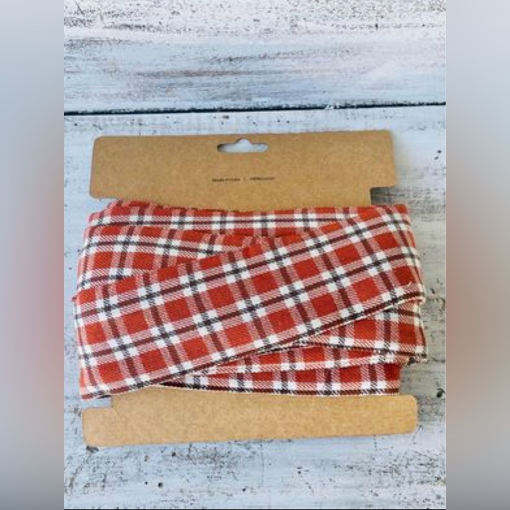 *Fall Orange Plaid Ribbon - Picture 3 of 10